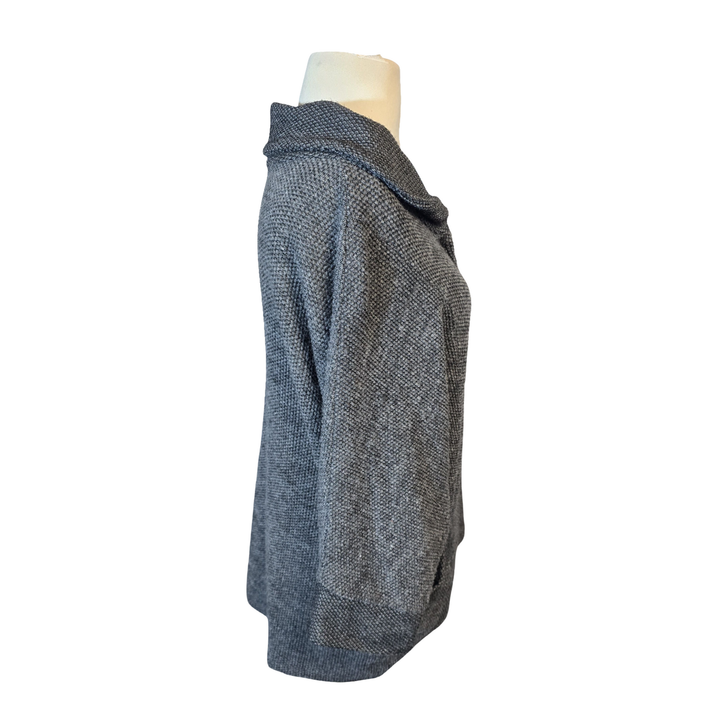 Cerulean Collection Grey Relaxed Knit Cardigan – One Size – Pockets & 3/4 Sleeves