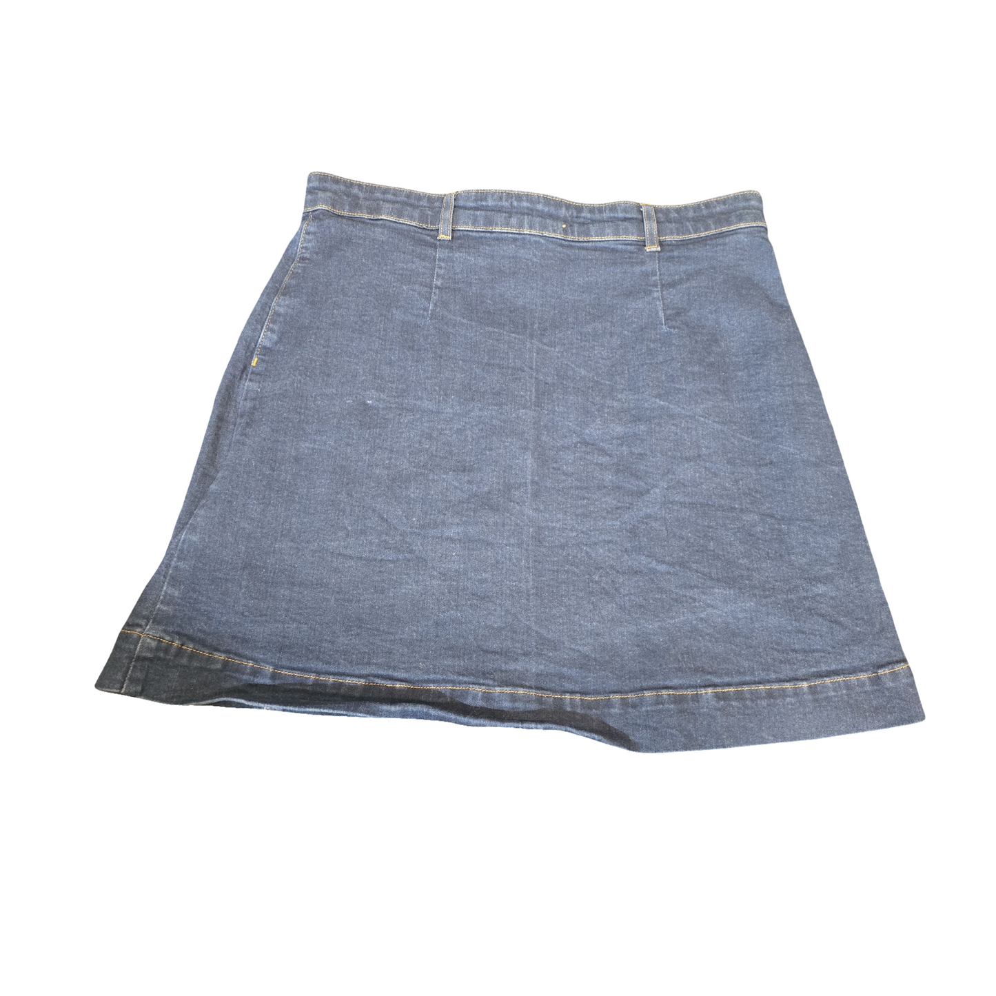 Oasis Blue Denim Button-Front Mini Skirt – Size 14