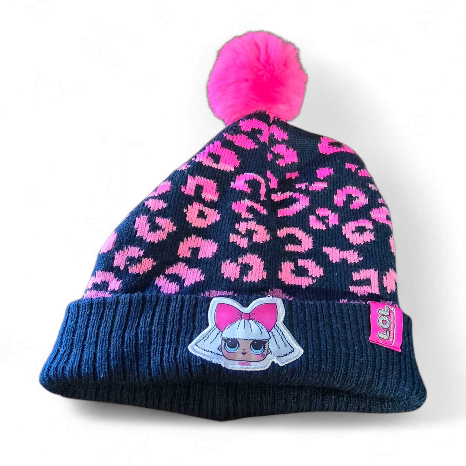 Primark LOL Surprise Black & Pink Winter Hat – Size M/L (Fits 5+ Years)