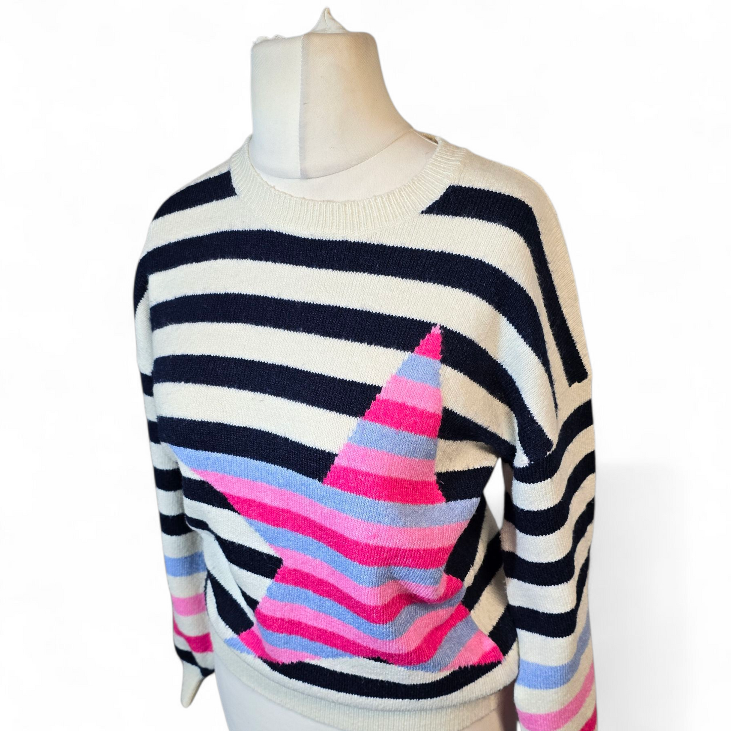 F&F Striped Knit Jumper – Size S (UK size 8-10) – Relaxed Fit