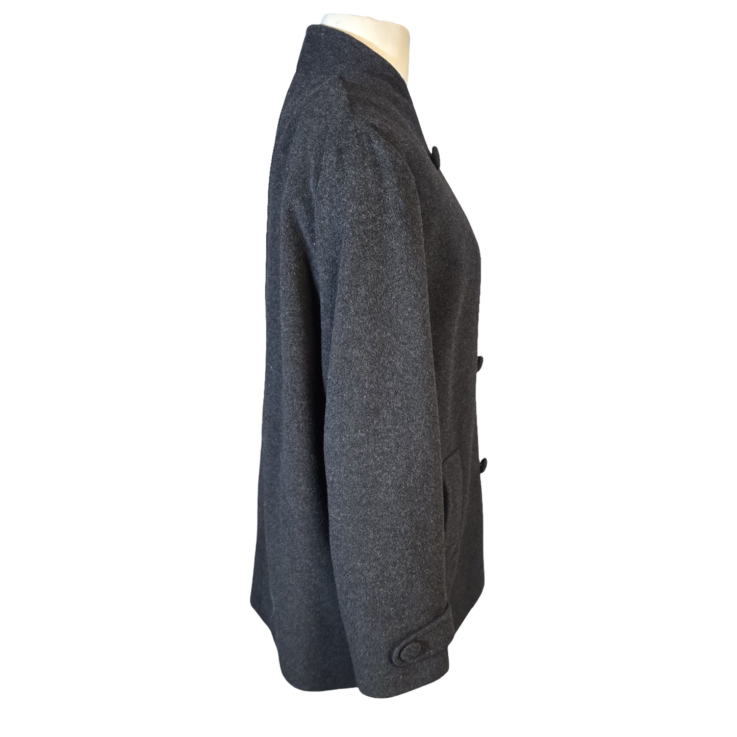 EWM Pure Classics Black Wool Blend Overcoat – Size 14 – Cashmere Blend