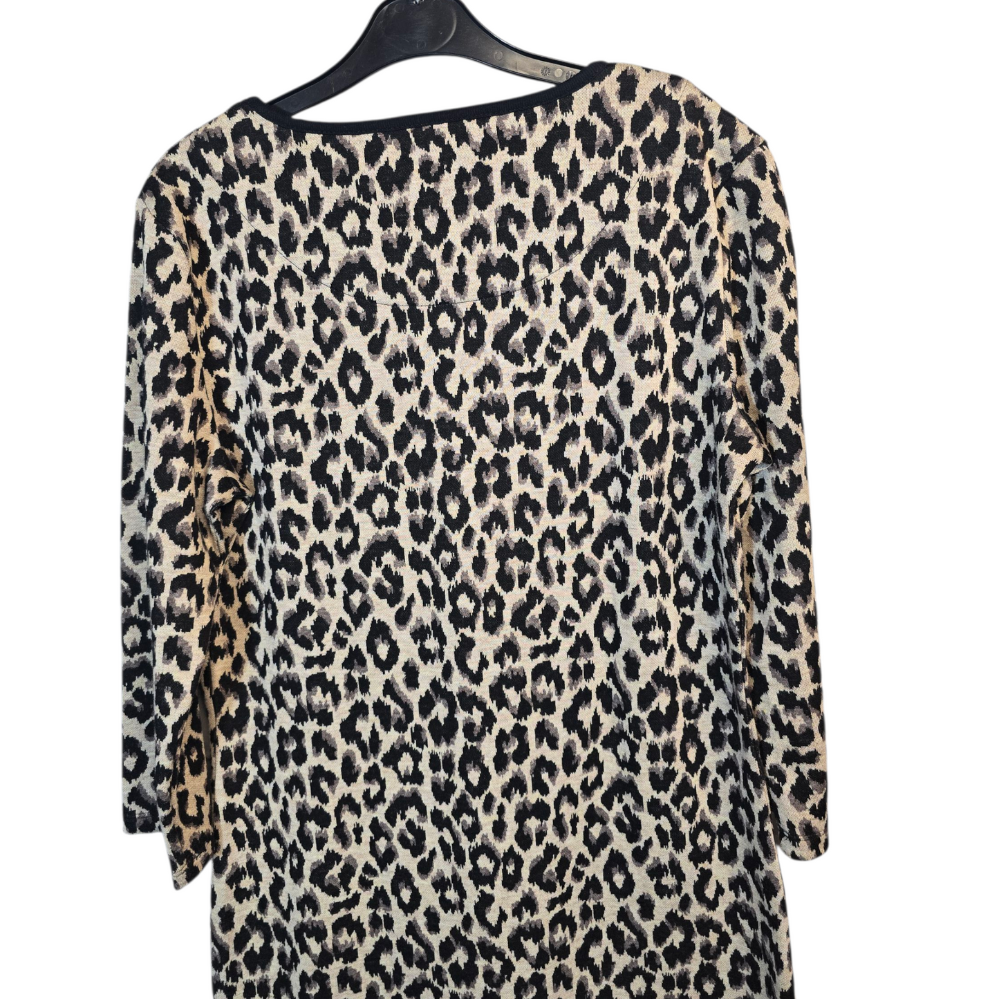 M&S Beige & Black Animal Print A-Line Mini Dress – Size 8
