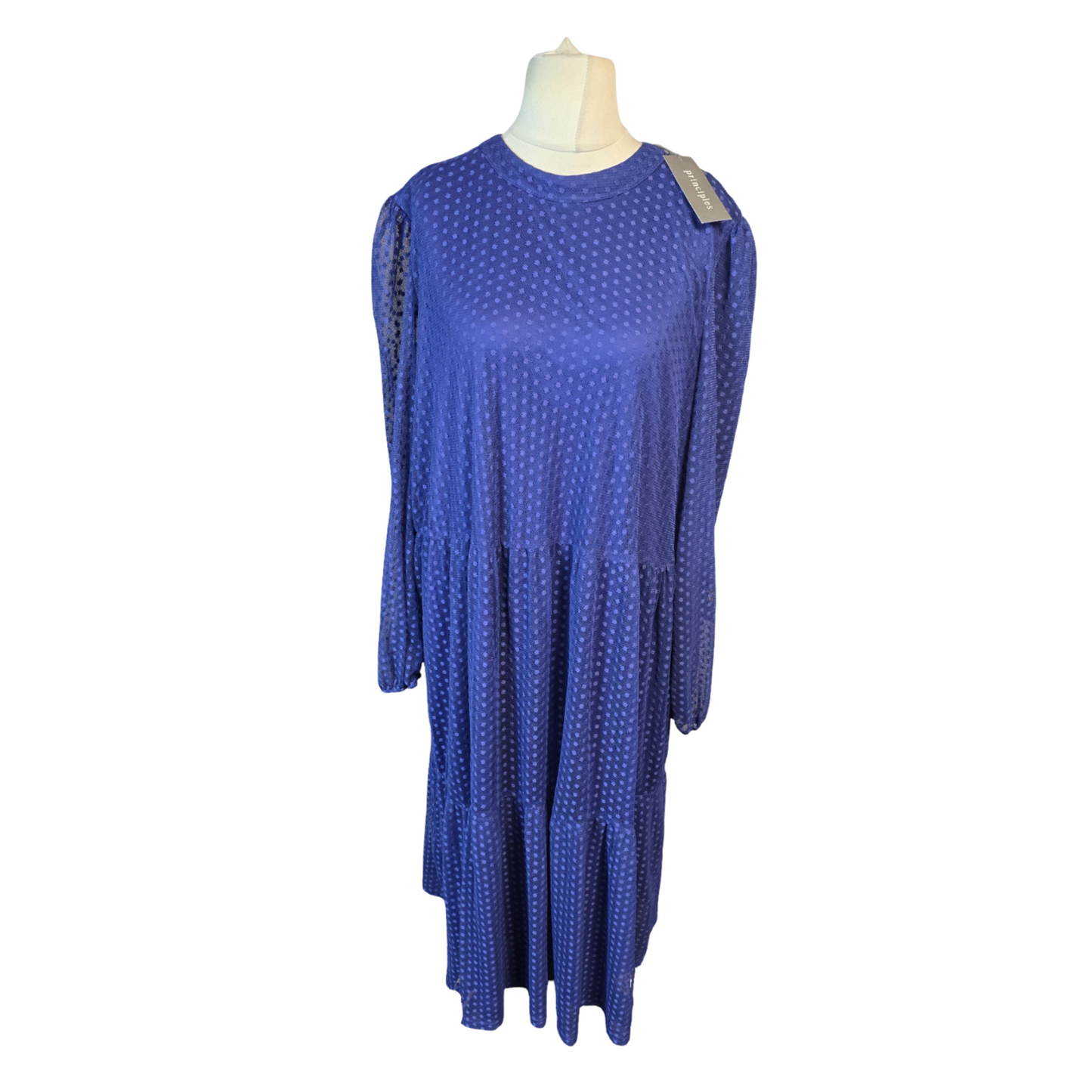 Principles Dress Blue Size 22 Midi Sheer Formal Weekend New 