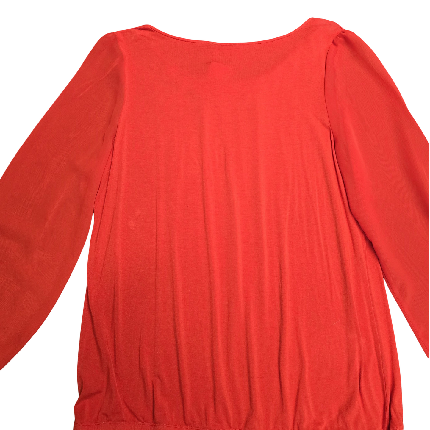 George Red Long Sleeve Top with Sheer Sleeves Size 20