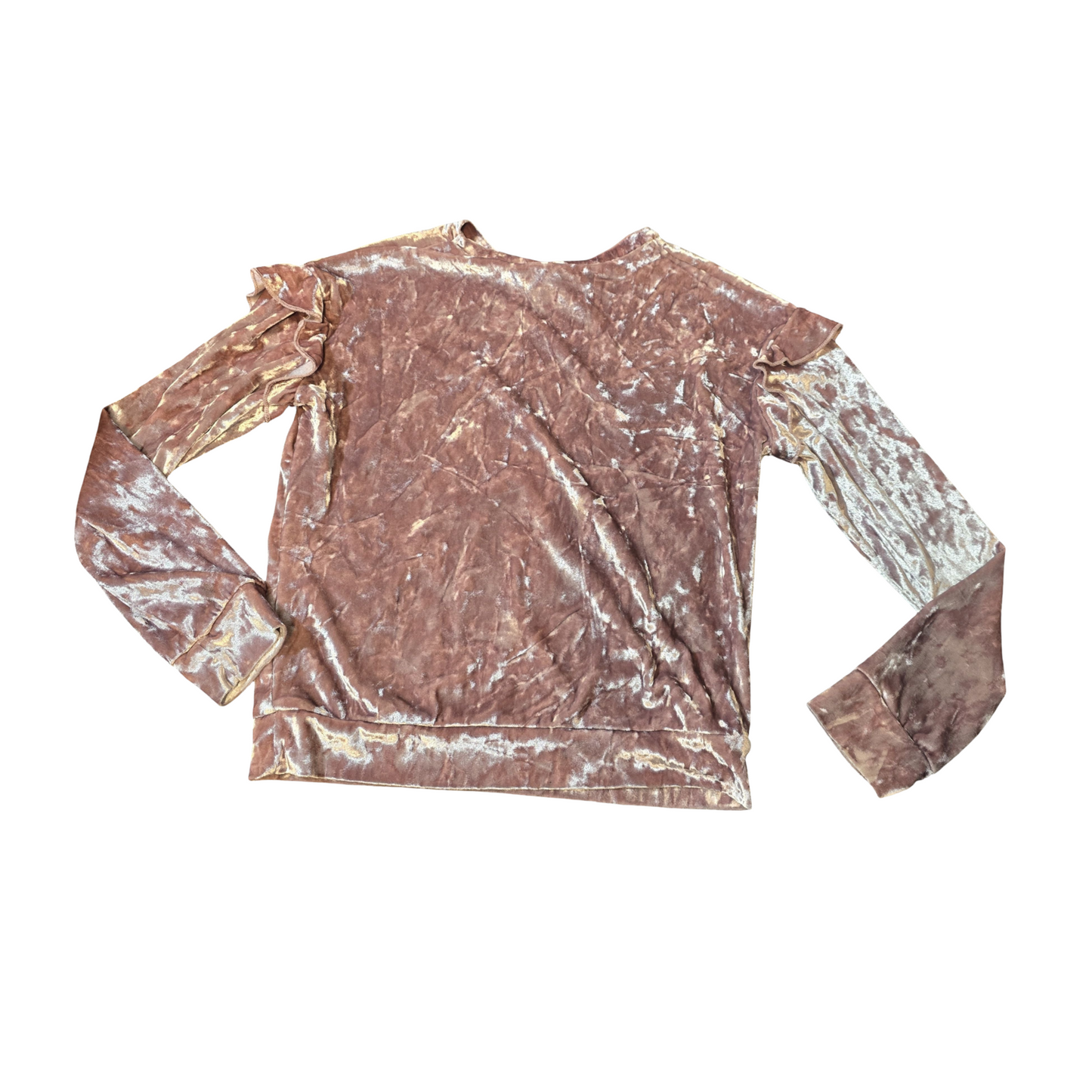 Matalan Girls Pink Velvet Long Sleeve T-Shirt – Age 10 Years