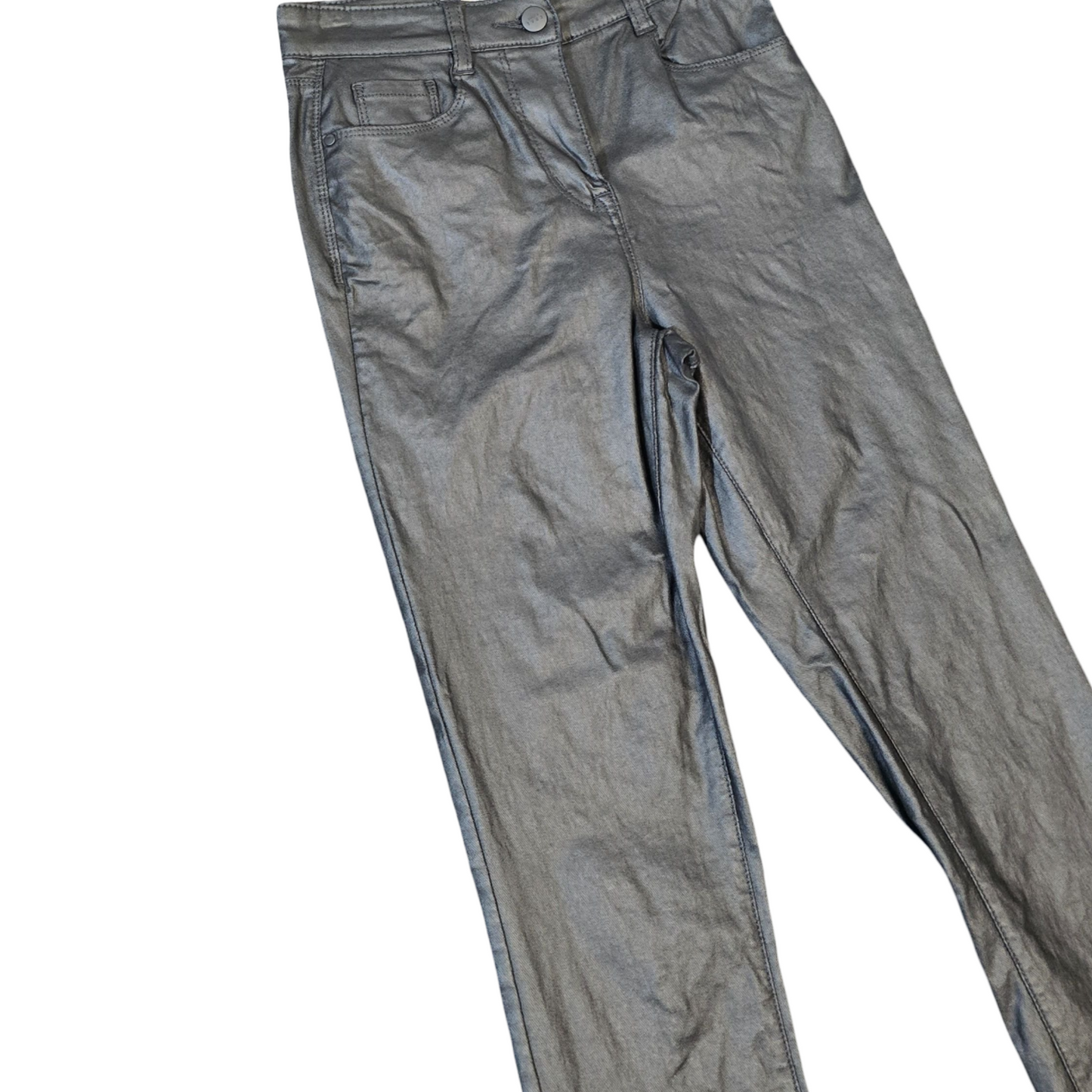 Next Skinny Faux Leather High-Waist Trousers – Size 6 Reg – Sleek & Stylish