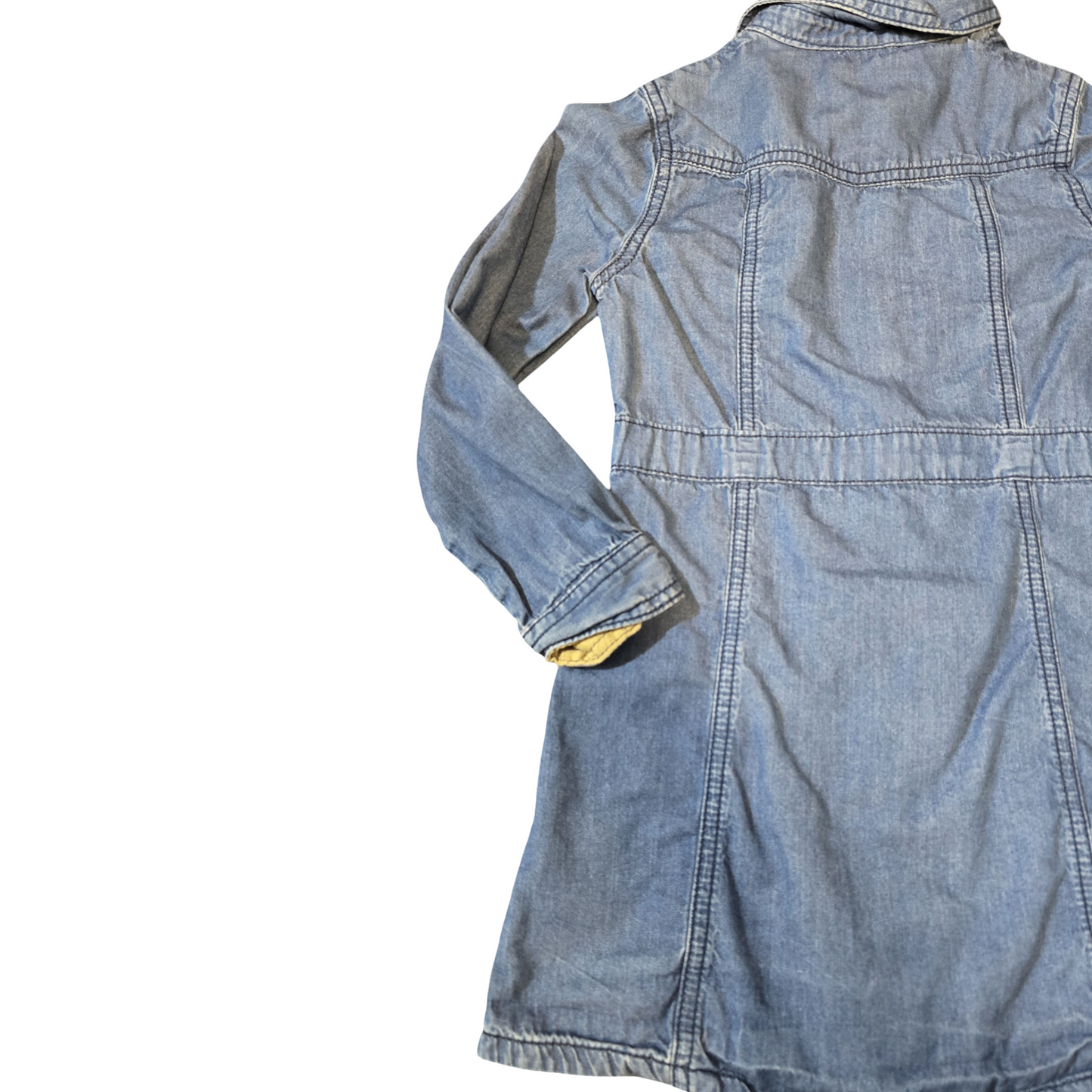 Mothercare Girls’ Blue Denim Dress – Age 5–6 Years – Long Sleeve Popper Style