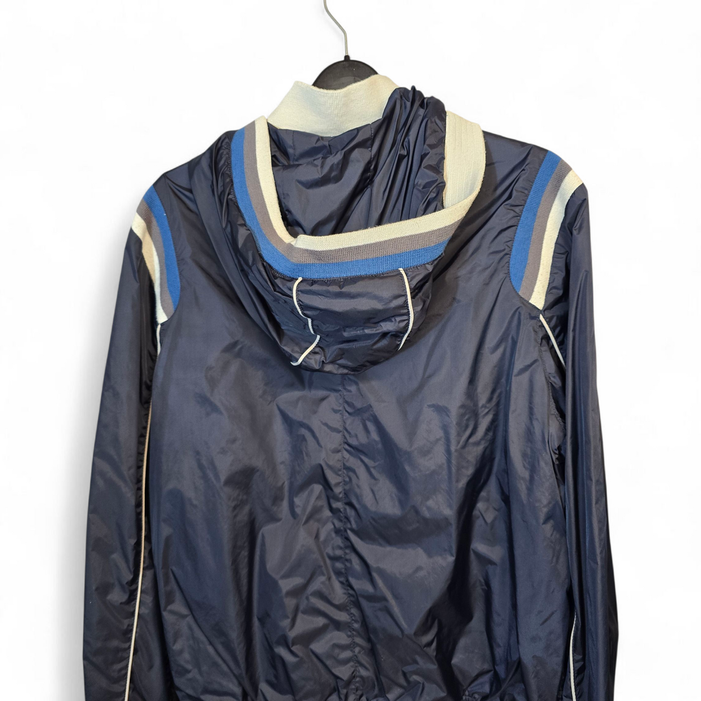 Topman Men’s Blue Waterproof Lightweight Jacket – Hooded, Zip Close, Size M