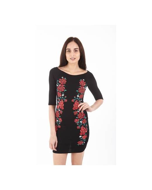 Izabel London Black Floral Bodycon Dress – Size 8 – NWT