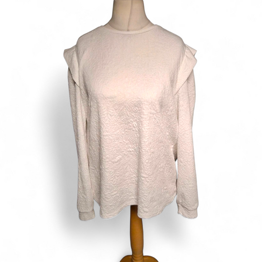 White Embossed Long Sleeve T-Shirt – Matalan – Size 18