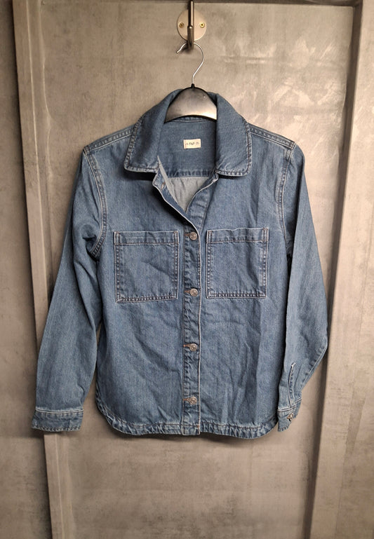 F&F Kids Blue Denim Shirt – Age 11–12 Years – 100% Cotton Oversized