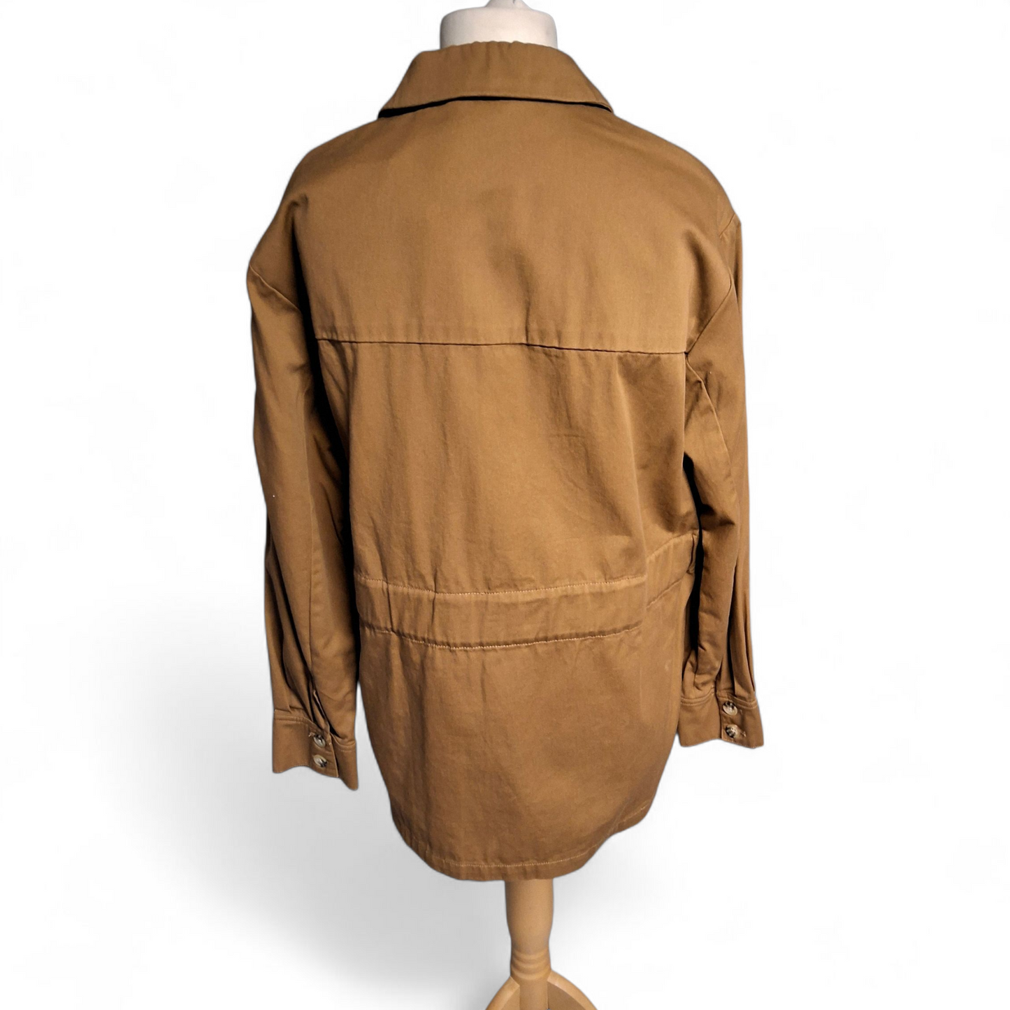 La Redoute Brown Cotton Belted Shacket – Size 12 – Timeless Layering