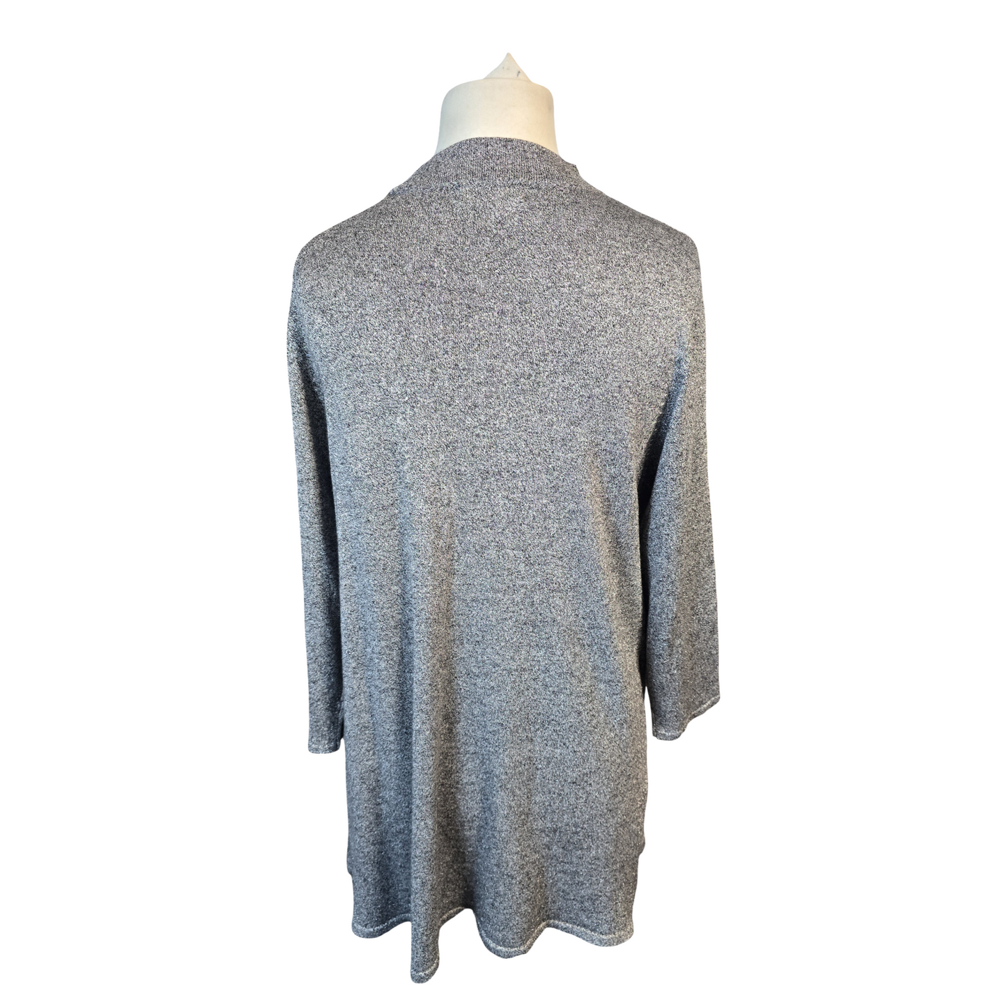 F&F Silver Sparkle Choker Knit – Longer Length – 3/4 Sleeves – Size 16