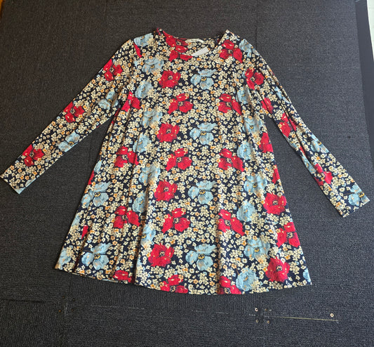 Tu Multicoloured Long Sleeve Longline T-Shirt  Size 14 Causal