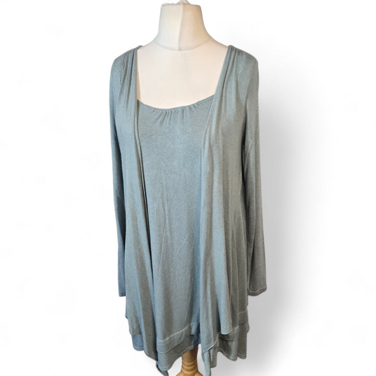 Marine & Me Mint Green Longline Waterfall Jumper – UK size 12/14