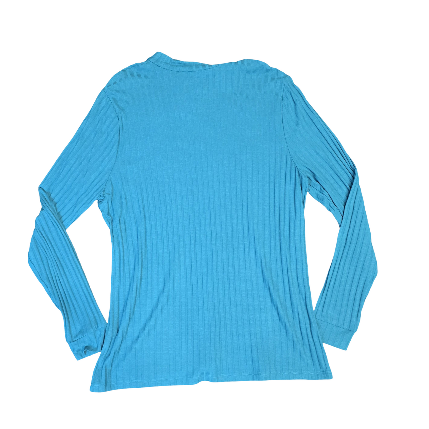 Tu Teal High Neck Ribbed Long Sleeve Top Size 20 New