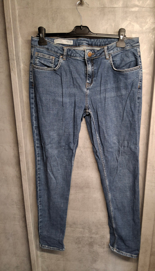 Jigsaw Blue Denim Hampton Slim Boyfriend Jeans – W32 L28 – UK 14 – Cotton & Lyocell