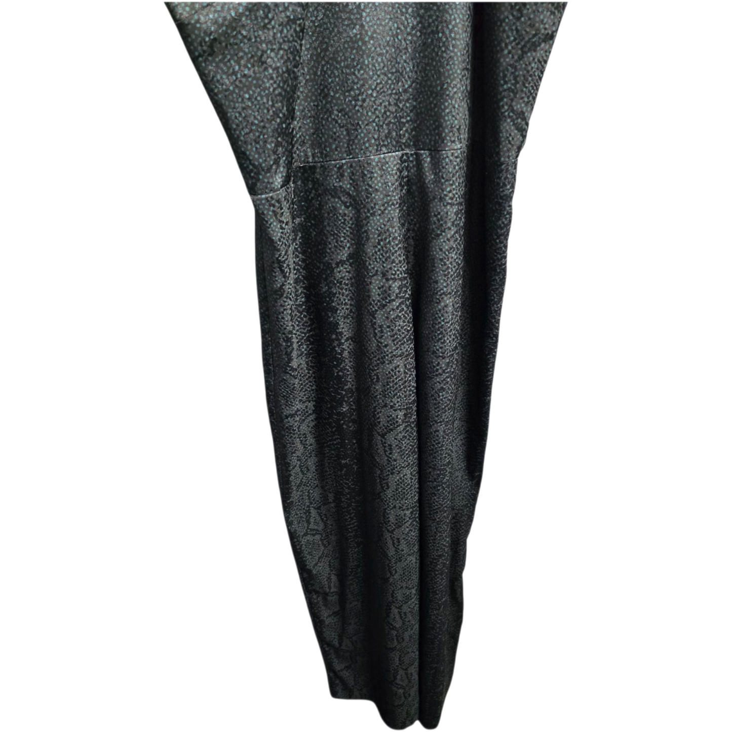 Next Green Satin Polka Dot Wide-Leg Jumpsuit – Size 14 Statement Back Bow