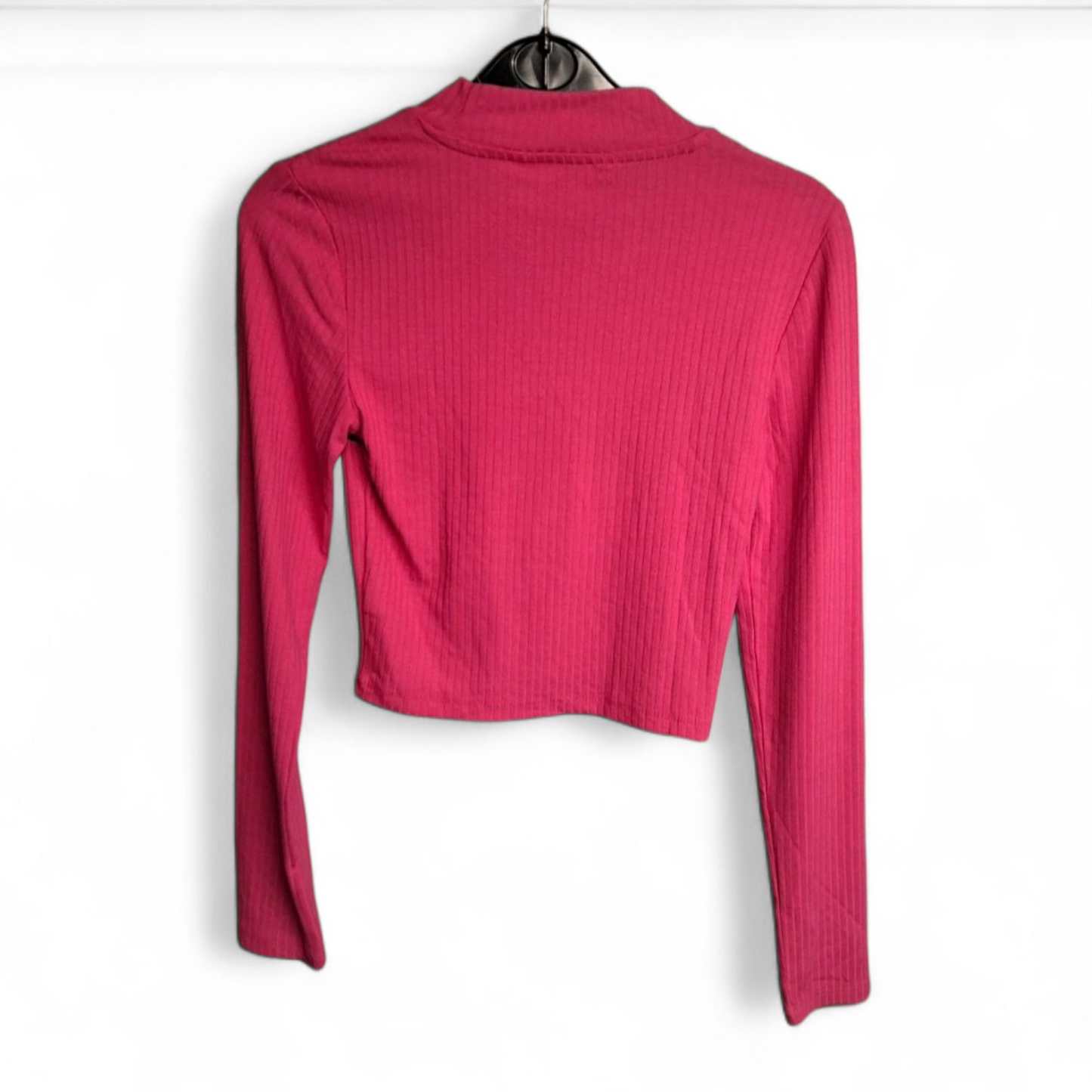 Primark Pink Ribbed High Neck Crop Top – Size XS (UK size 6/8) – NWT