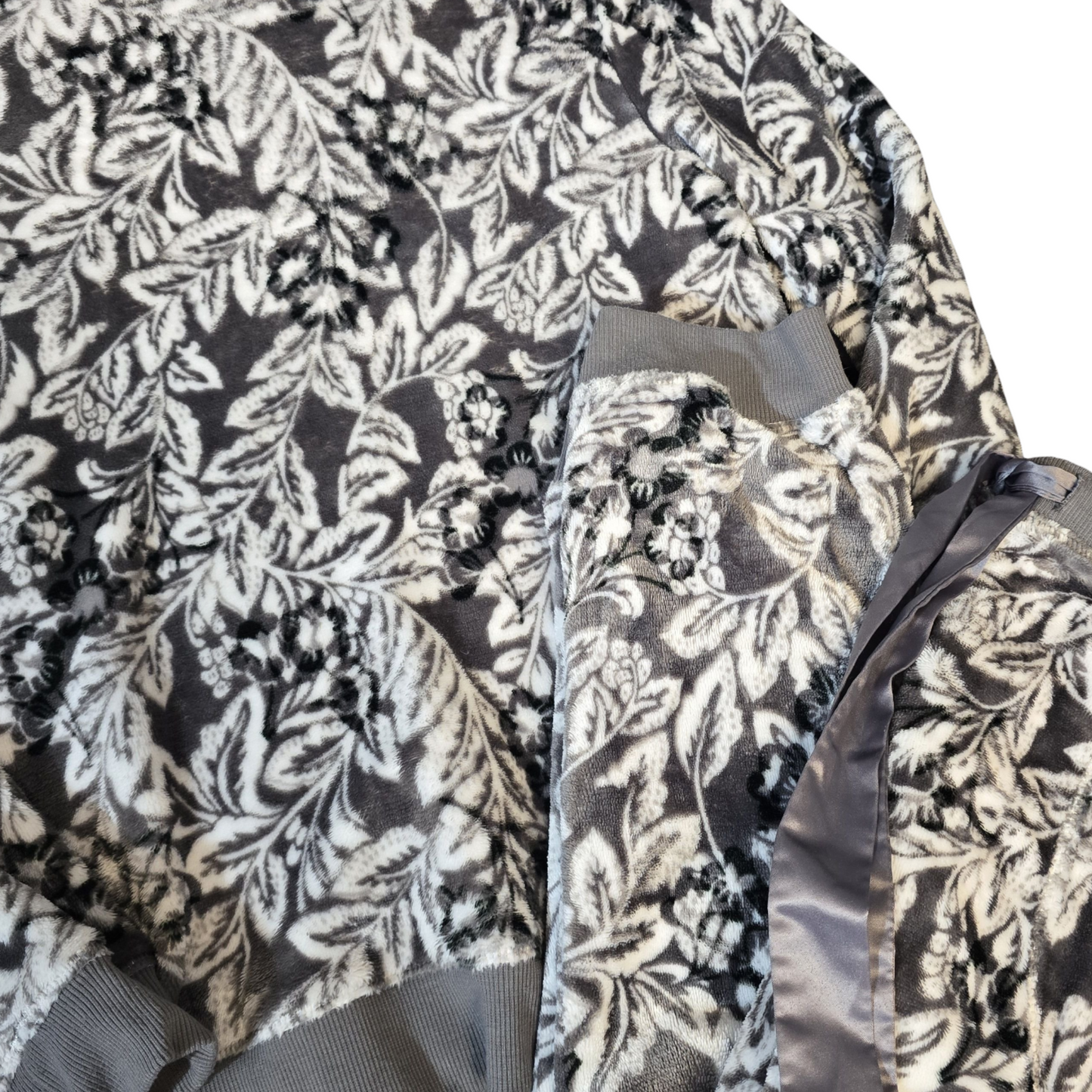 Tu Grey & White Fleece PJ Set – Size M (Fits size 12/14)