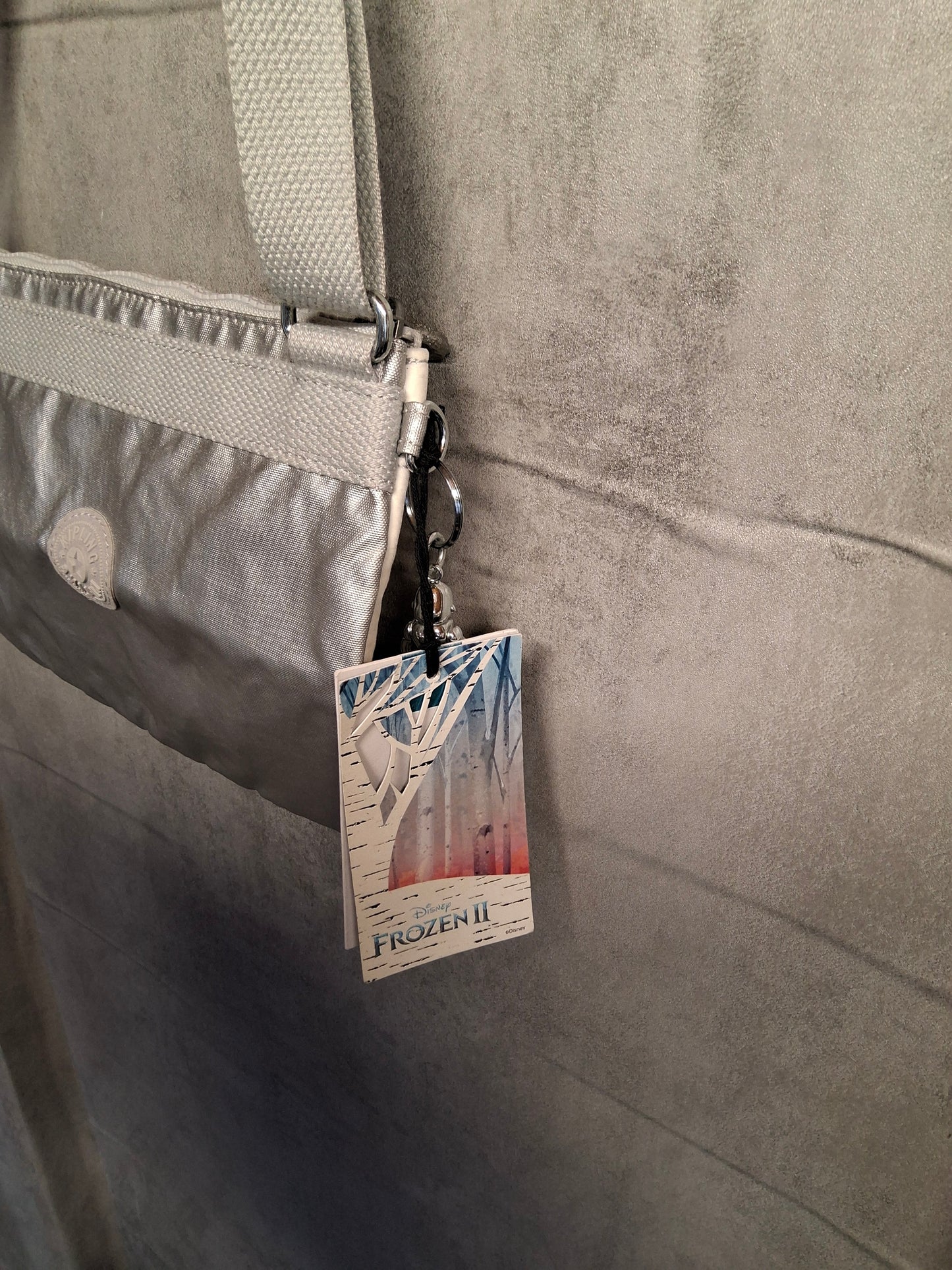 Kipling Frozen 2 Silver Shoulder Bag – Kids, Zip Close, Charm, New with Tags, 9"x7"