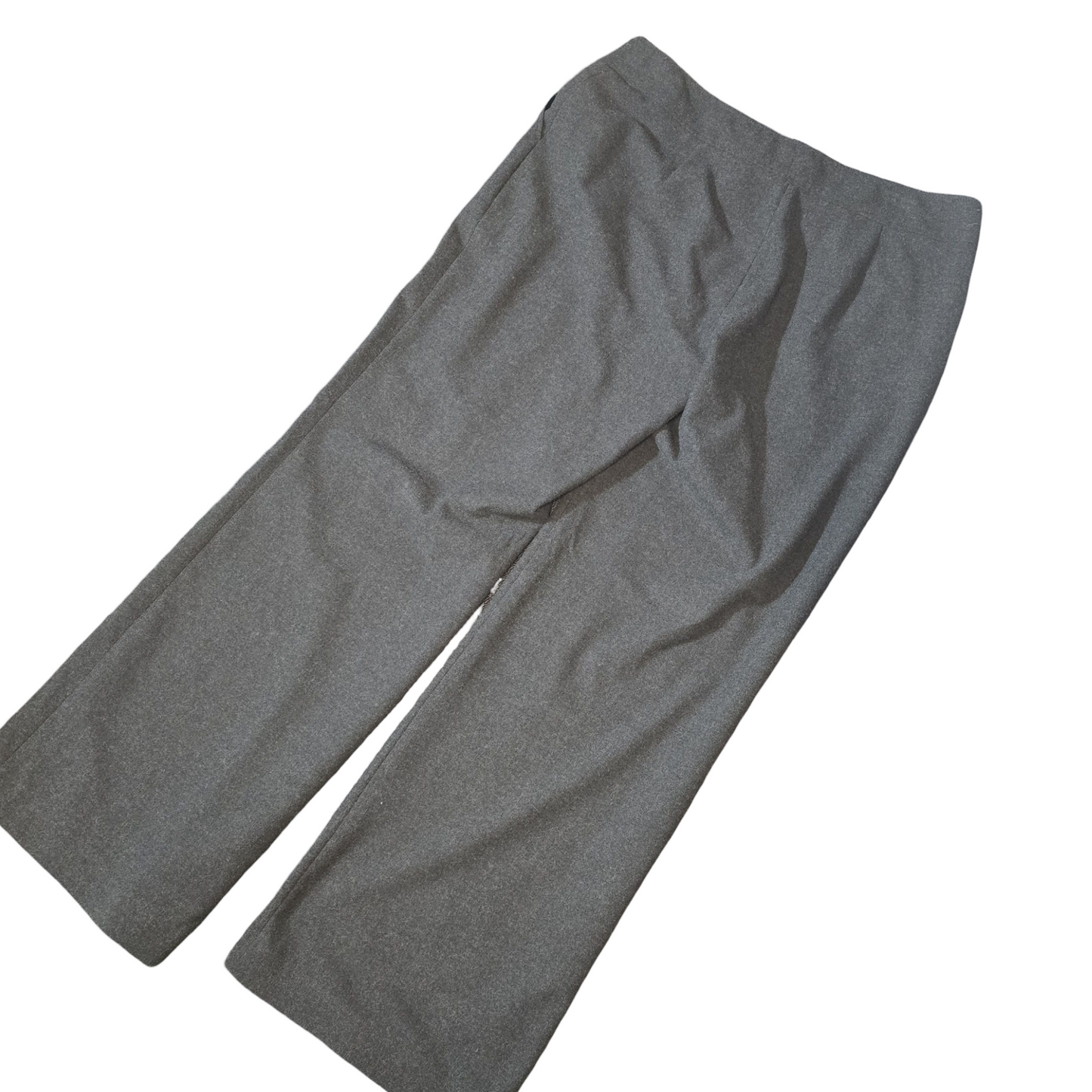 East Grey Flared Leg High Waist Trousers – Size 14 – Polyester & Viscose