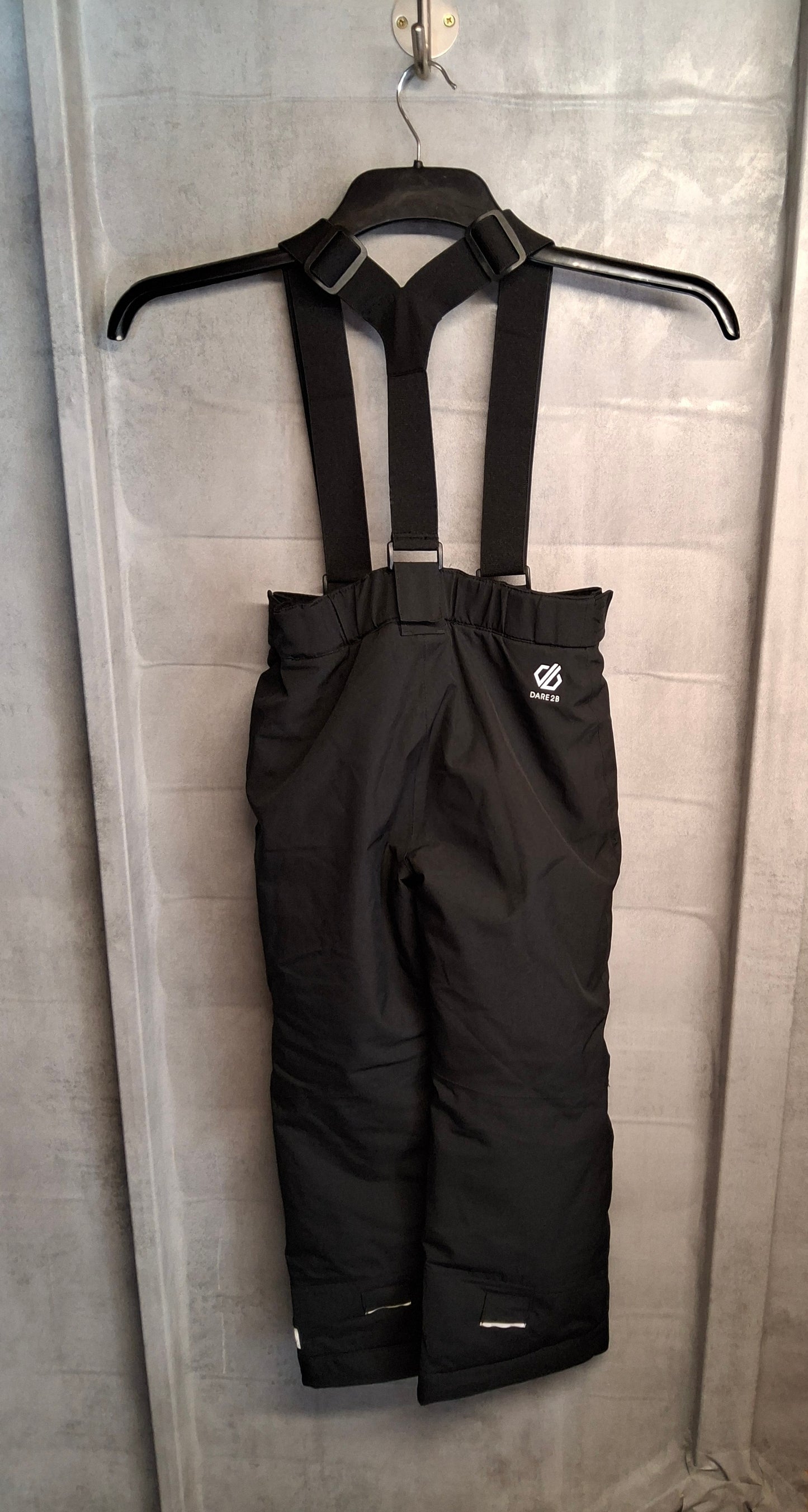 Dare2b Kids Black Waterproof Ski Trousers – 7-8 Years – Removable Suspenders –  Boys & Unisex