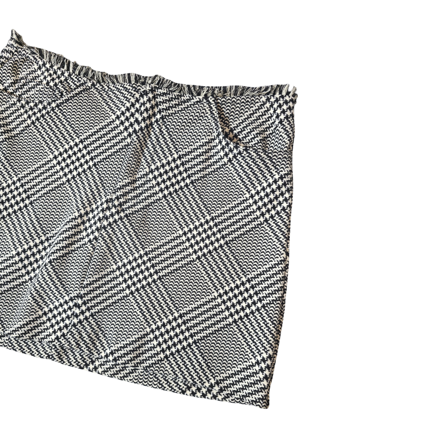 Zara Grey & Black Checked Mini Skirt – Size S (UK size 8) – Classic Smart Casual