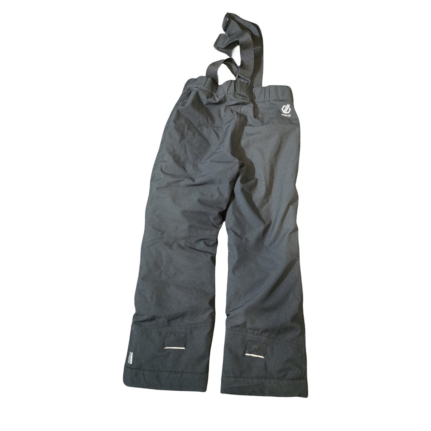 Dare2b Black Waterproof Fleece-Lined Trousers – Removable Braces – Boys 7-8yrs