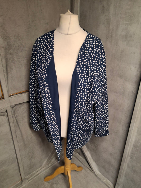 Bonmarché Navy Spot Print Blazer – Size 24 – NWT RRP £24