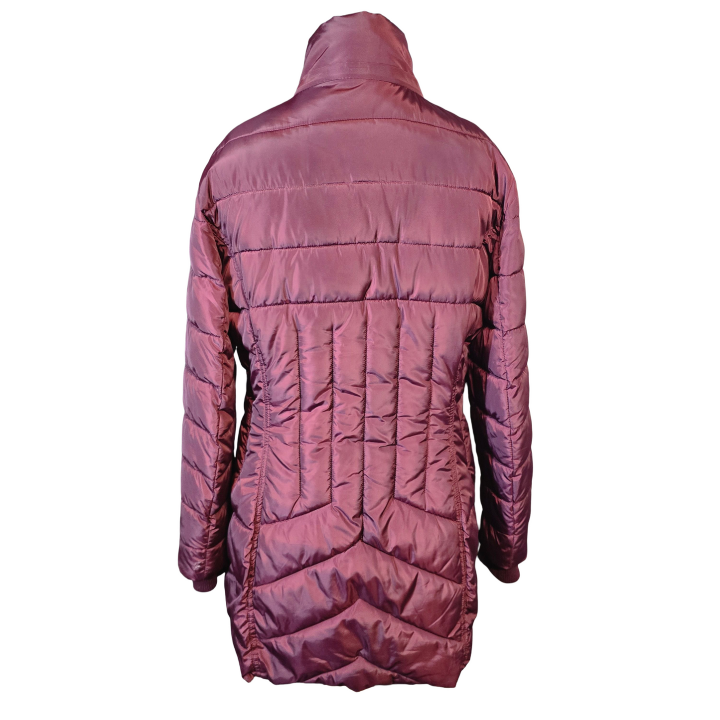 Klass Purple Quilted Puffer Midi Coat – Size M (12/14) – Warm Winter Jacket
