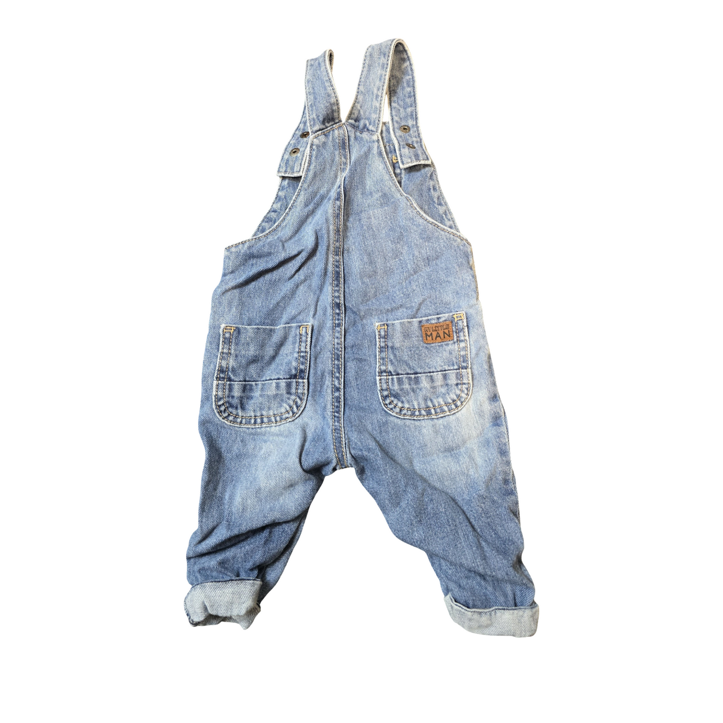F&F Denim Blue Dungarees – Boys 3–6 Months – 100% Cotton