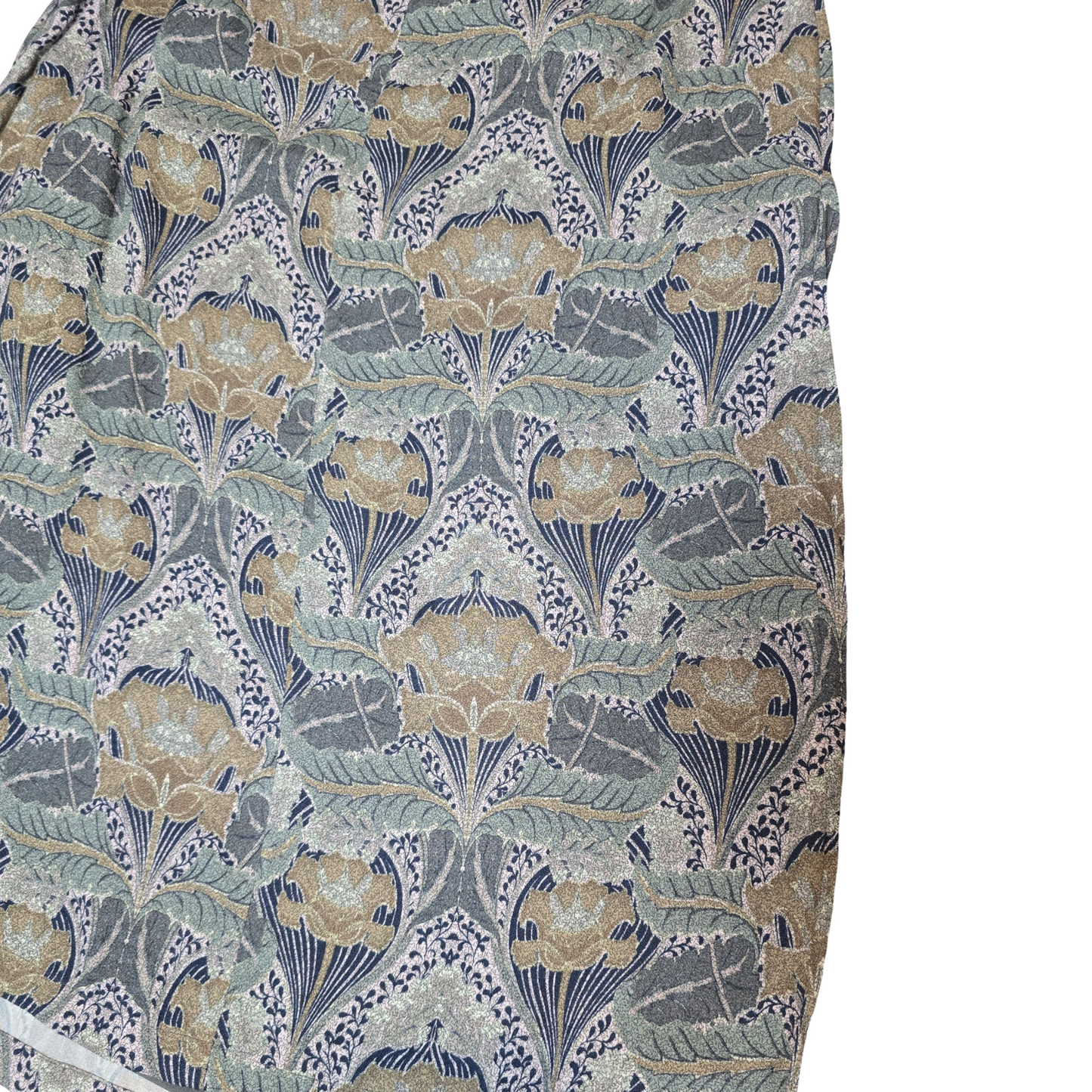 Laura Ashley Green Grey Floral Print Skirt – Size 12 – Viscose Lined