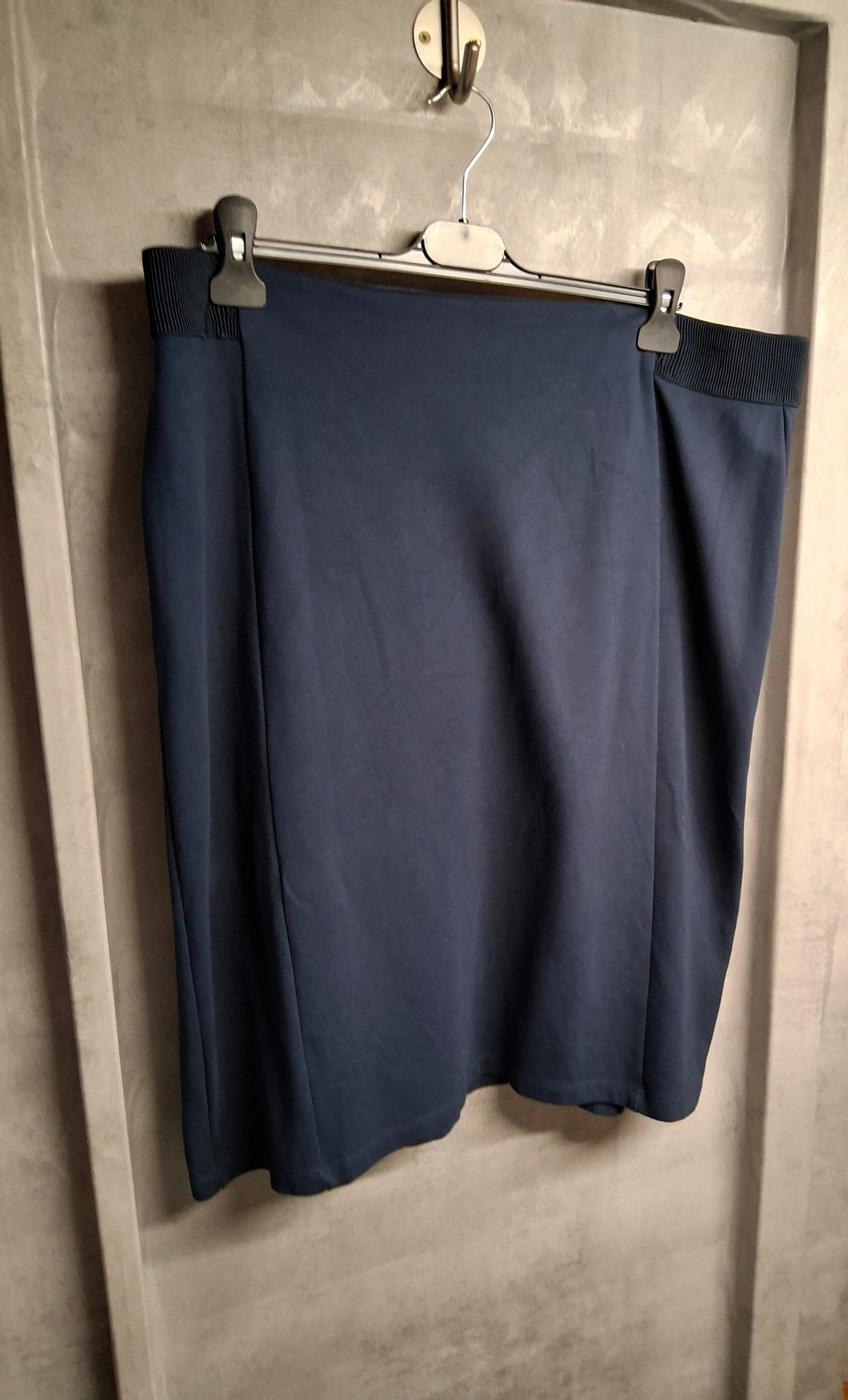 Next Navy Midi Skirt – Size 20 Stretch Waist Smart Casual Style