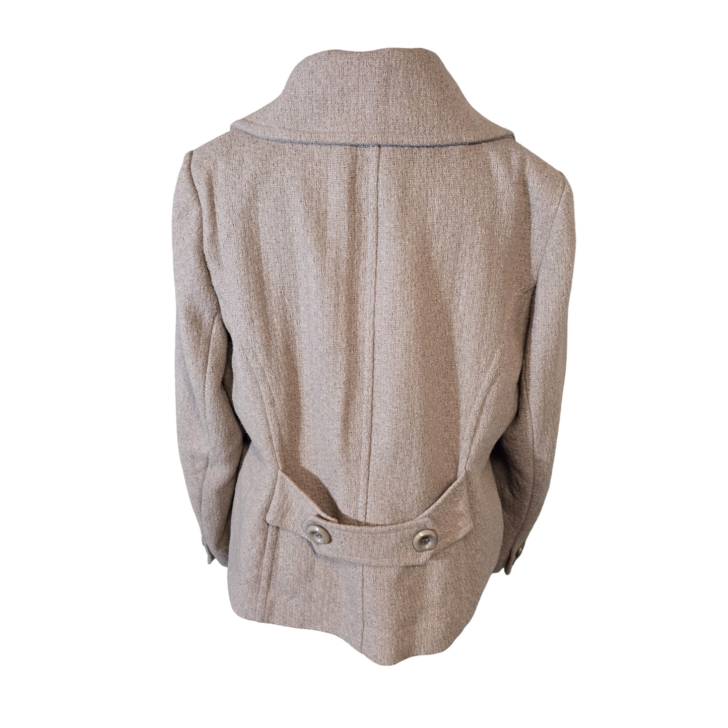 BM Beige Textured Peacoat – Size 18 (Mid Length)
