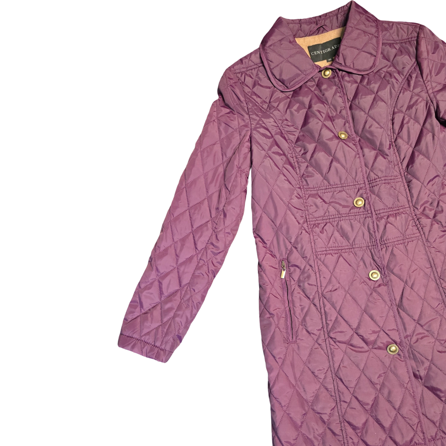 Centigrade Coat Purple XS Size 6-8 Quilted Smart Causal