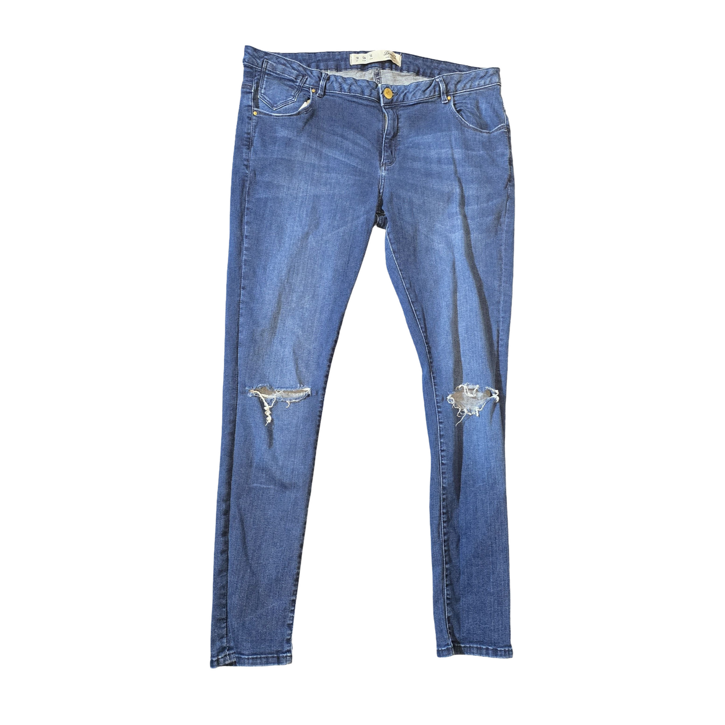 Primark Blue Ripped Skinny Jeans – Size 18