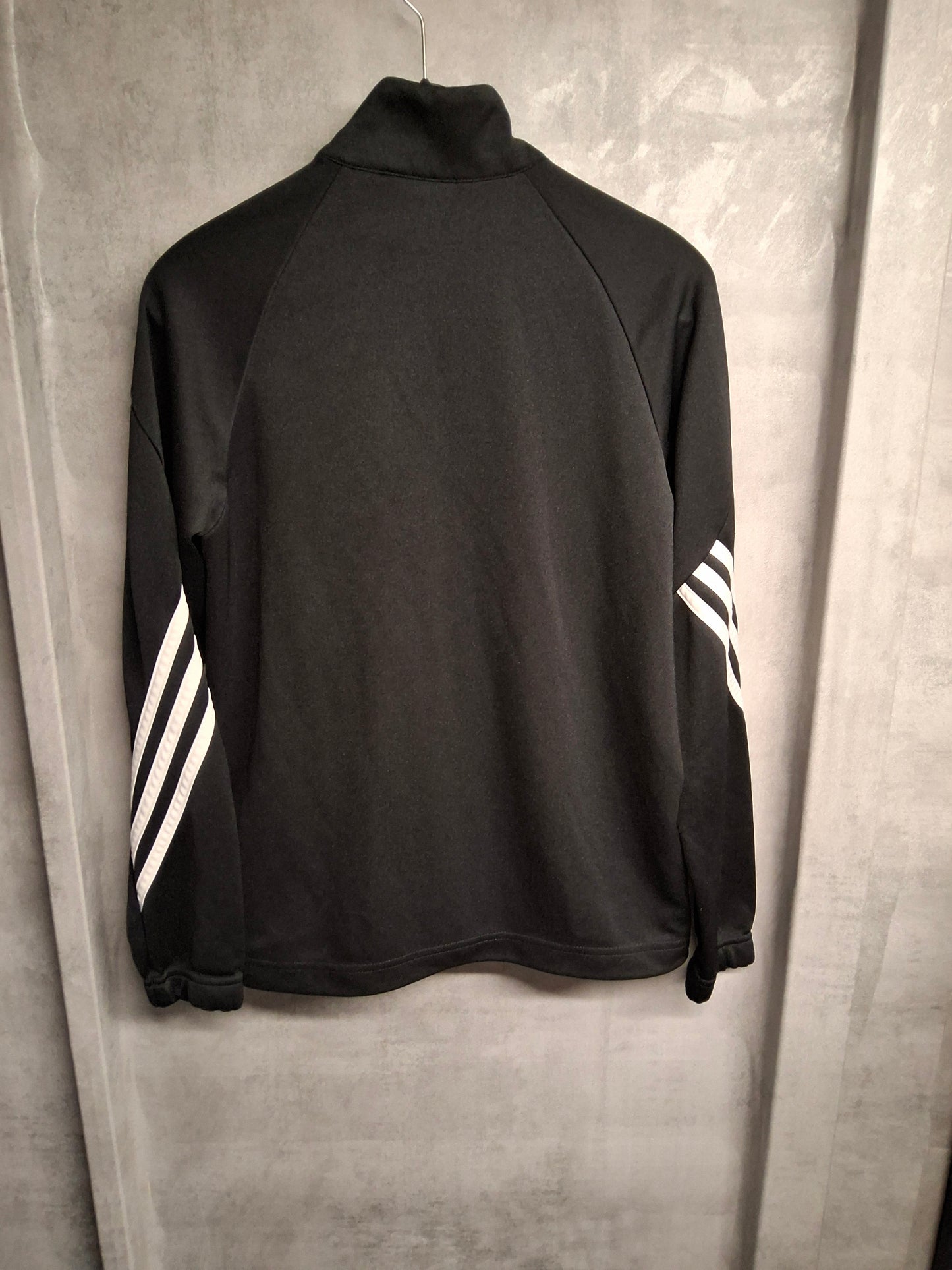 Adidas Black & White Zip-Up Jumper – Boys 11-12 Years – Climalite
