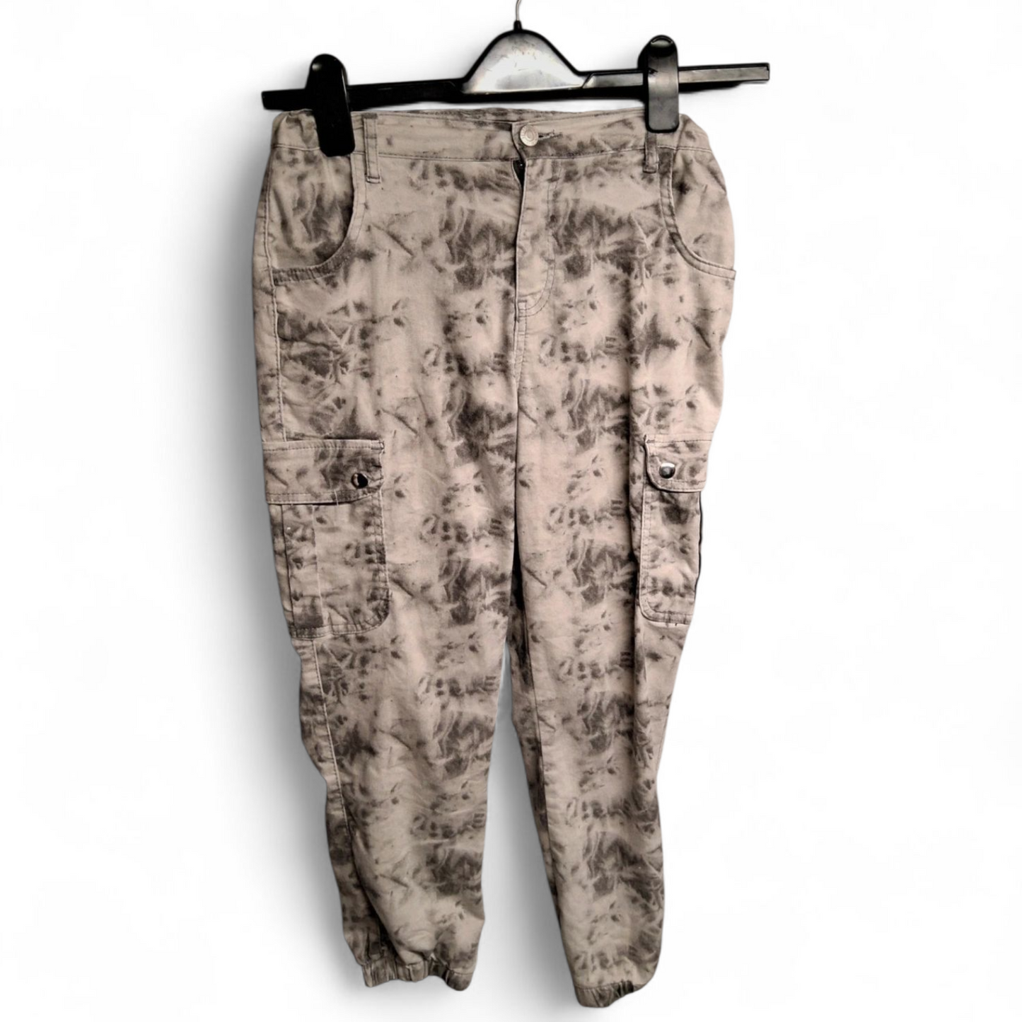 Select Grey & White Cargo Trousers – Girls 14 Years – Cotton/Polyester