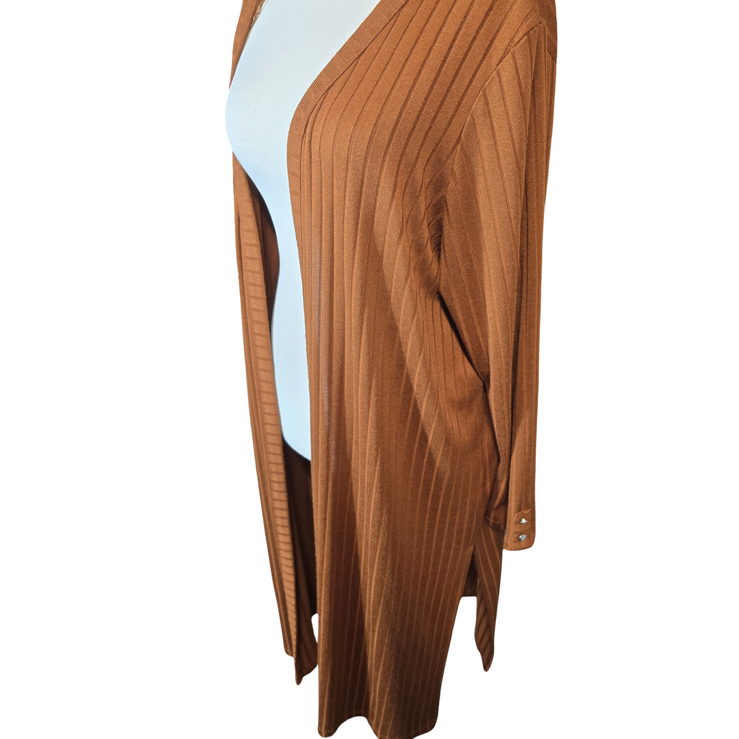 Nutmeg Brown Ribbed Longline Cardigan – Size 22