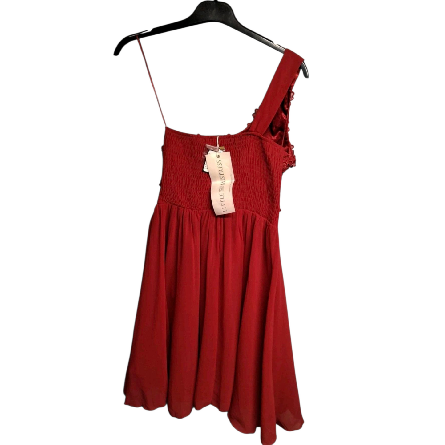 Little Mistress Red One-Shoulder Embellished Mini Dress – Size 6 – NWT