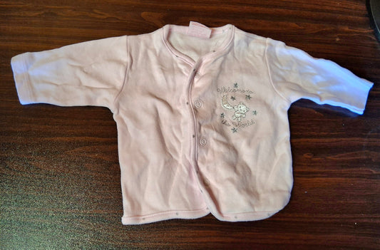 Just Too Cute Pink Cardigan – Girls 3–6 Months – 100% Cotton
