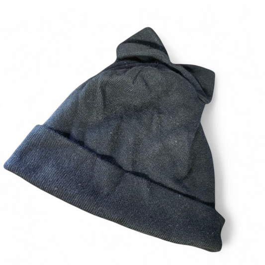 Vicolo Northland Black Beanie Hat with Bow – One Size