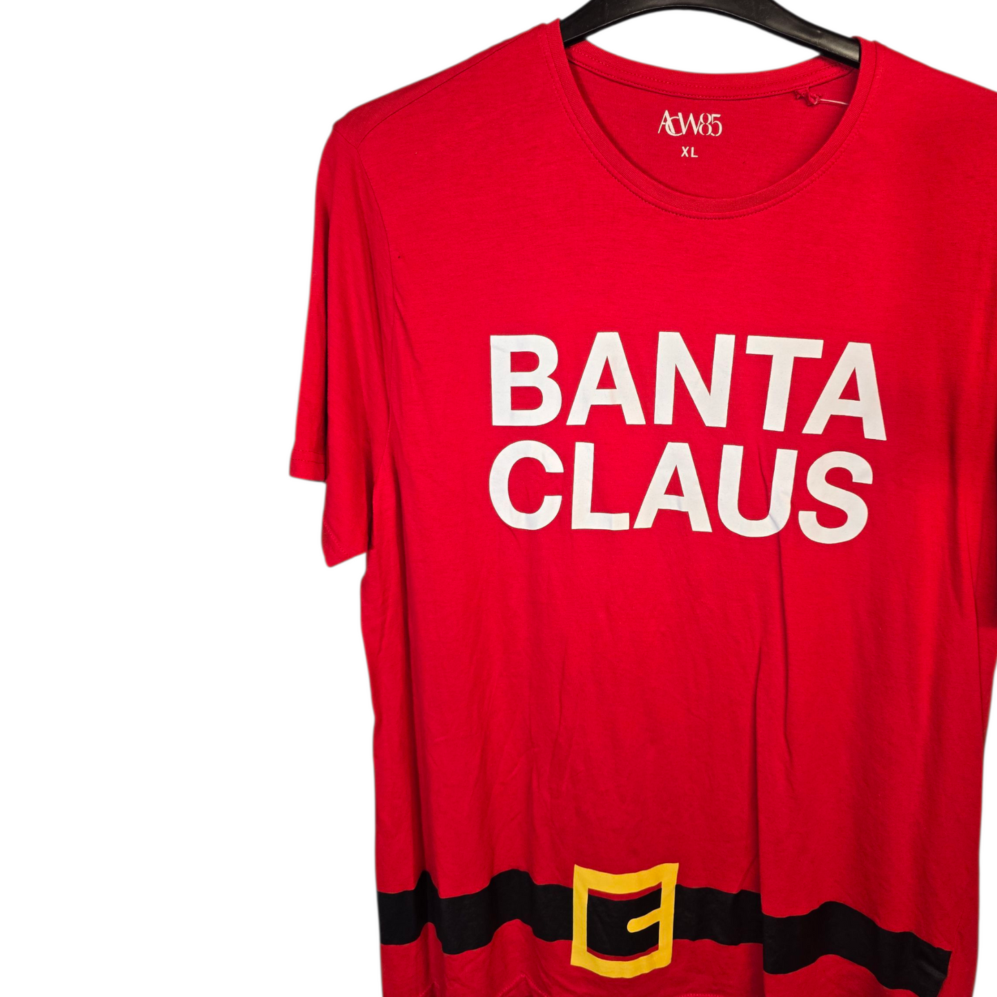 Men’s Matalan Red “Banta Claus” Christmas T-Shirt – Size XL – 100% Cotton