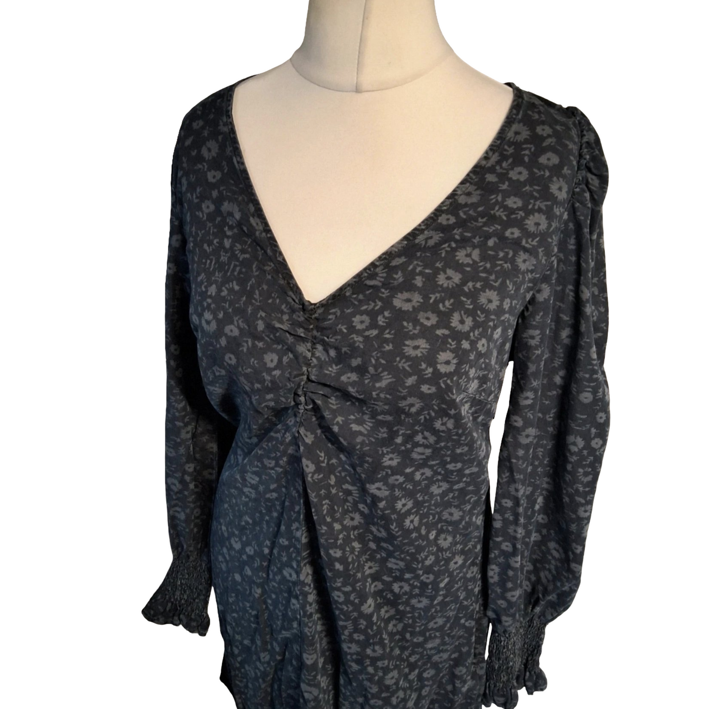 Next Blue Floral Midi Dress – Size 12 – 100% Tencel