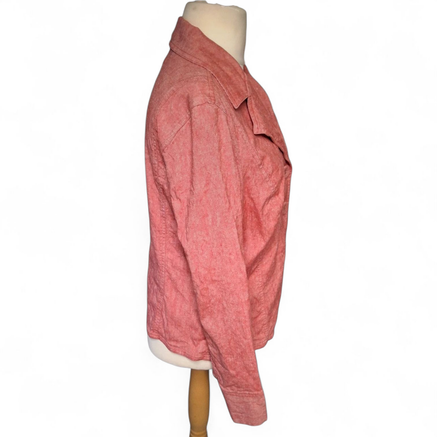 Per Una Red Linen Cotton Blazer UK 16 | Lightweight Tailored Jacket Smart Casual Spring Layer