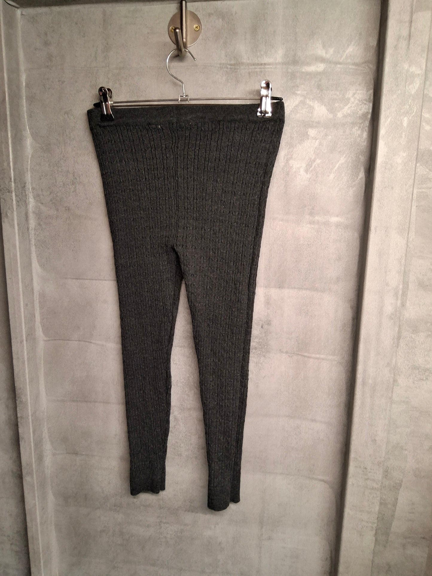 YD Grey Knit Leggings – Girls 8-9 Years – Cotton Blend Ribbed Trousers