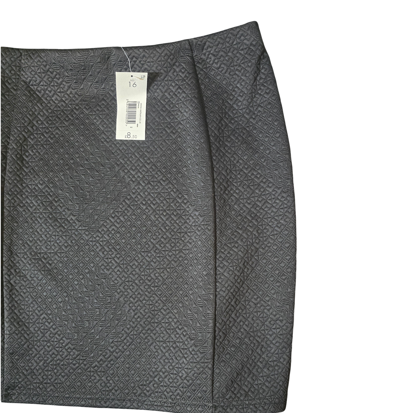 Matalan Black Patterned Mini Skirt – Size 16 – NWT
