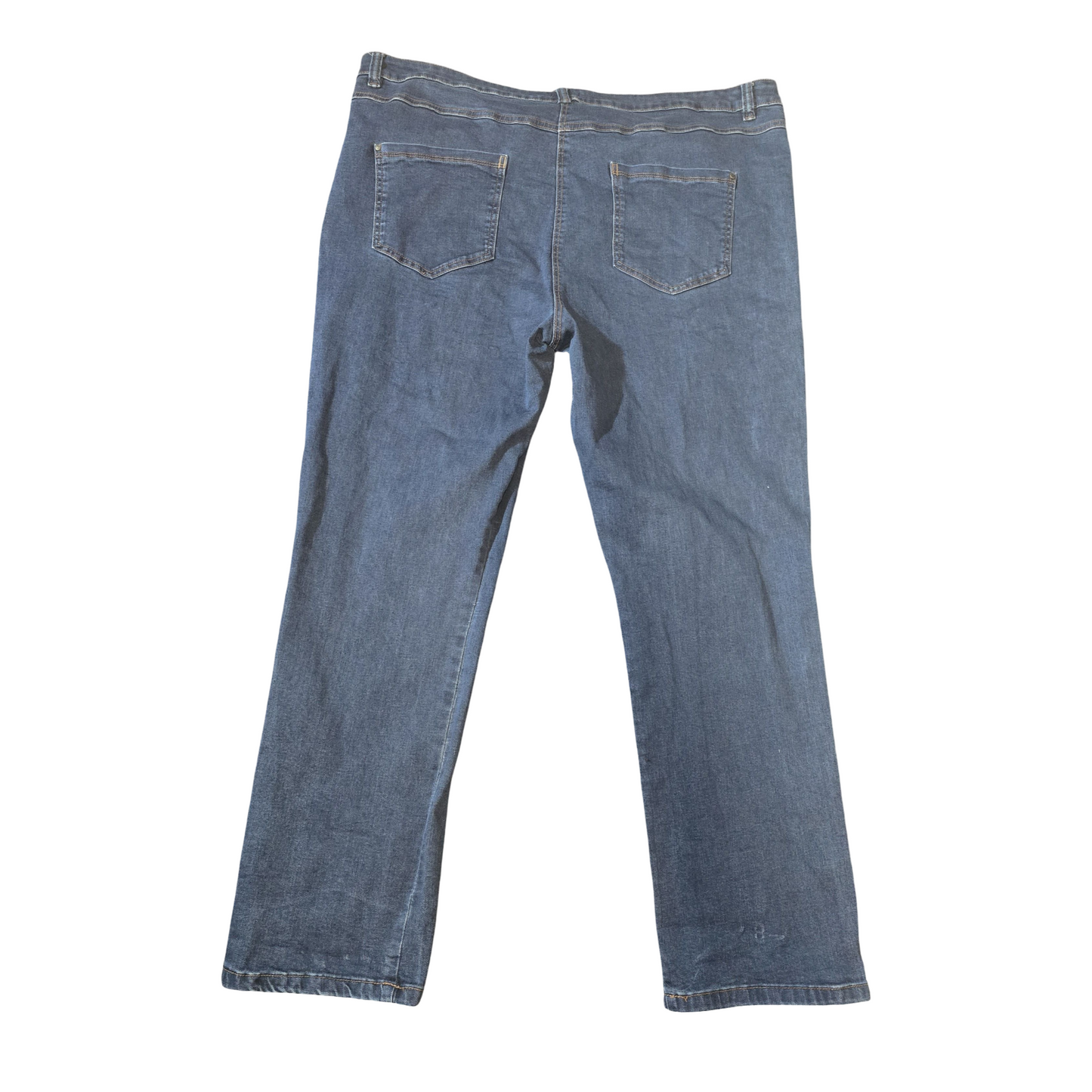 M&Co Blue Straight Leg Jeans – Size 22 Regular – Comfy Cotton Blend Denim