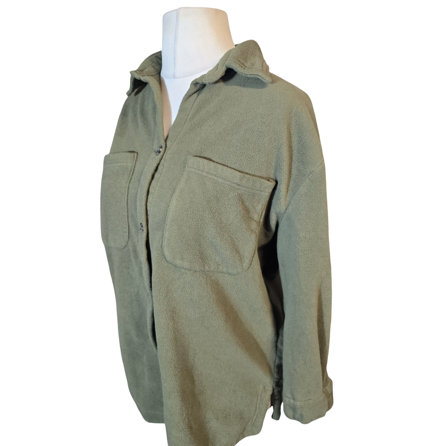 Tu Khaki Green Fleece Shacket – Size 14